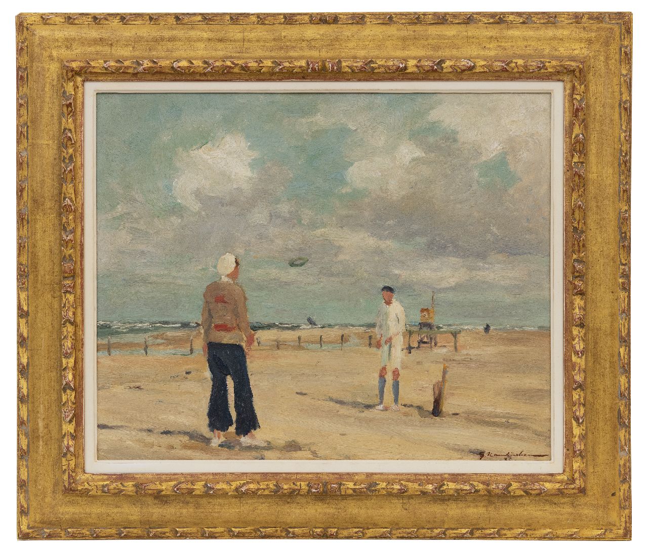 Hambüchen G. | Georg Hambüchen | Schilderijen te koop aangeboden | Ringgooien op het strand, olieverf op board 37,7 x 46,3 cm, gesigneerd rechtsonder en gedateerd '35 Hambüchen G. | Georg Hambüchen | Schilderijen te koop aangeboden | Ringgooien op het strand, olieverf op board 37,7 x 46,3 cm, gesigneerd rechtsonder en gedateerd '35