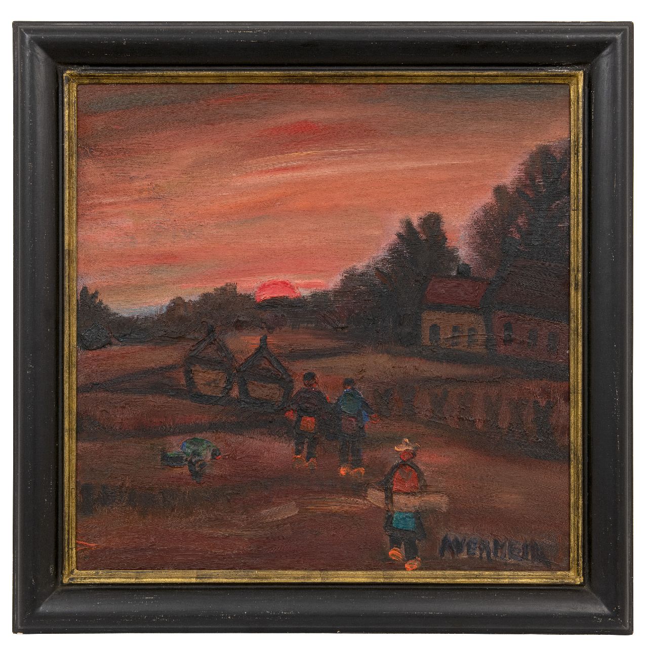 Vermeir A. | Alfons Vermeir | Schilderijen te koop aangeboden | Boerenlandschap, olieverf op schildersboard 60,0 x 60,0 cm, gesigneerd rechtsonder Vermeir A. | Alfons Vermeir | Schilderijen te koop aangeboden | Boerenlandschap, olieverf op schildersboard 60,0 x 60,0 cm, gesigneerd rechtsonder