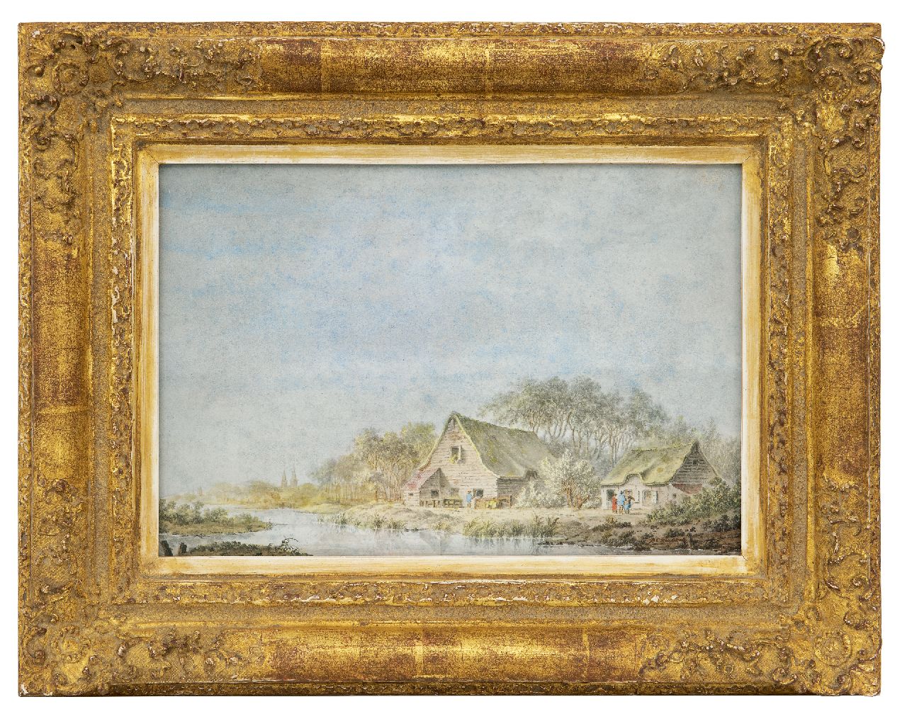 Koekkoek B.C. | Barend Cornelis Koekkoek, Rivierlandschap, inkt en aquarel op papier 18,6 x 27,7 cm, gesigneerd rechtsonder Koekkoek B.C. | Barend Cornelis Koekkoek, Rivierlandschap, inkt en aquarel op papier 18,6 x 27,7 cm, gesigneerd rechtsonder