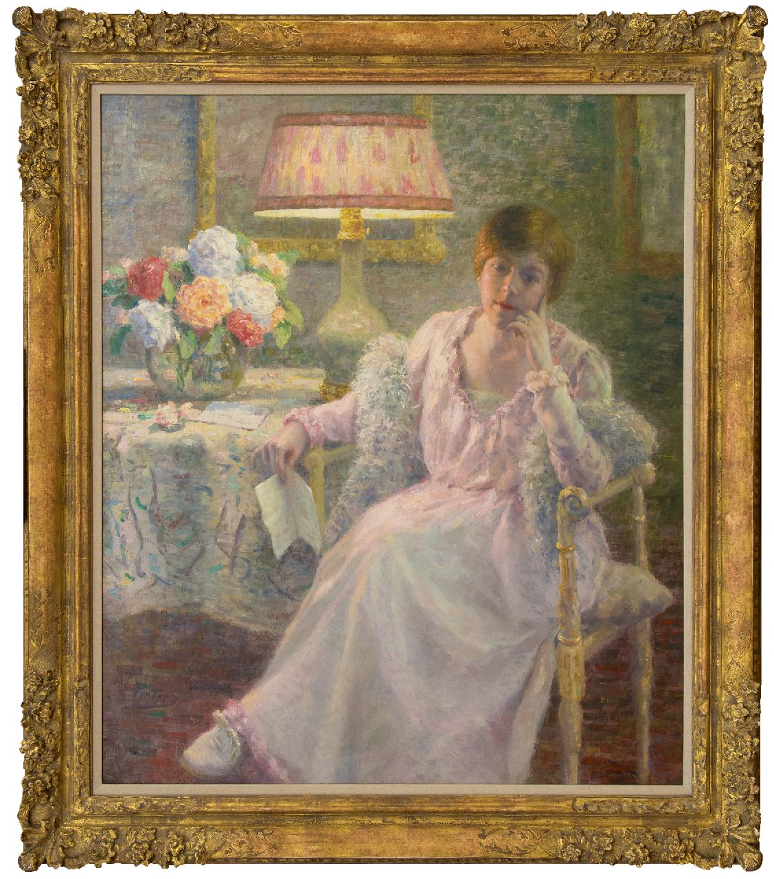 Pieters E. | Evert Pieters | Schilderijen te koop aangeboden | Vrouw met brief, olieverf op doek 100,1 x 85,2 cm, gesigneerd linksonder Pieters E. | Evert Pieters | Schilderijen te koop aangeboden | Vrouw met brief, olieverf op doek 100,1 x 85,2 cm, gesigneerd linksonder