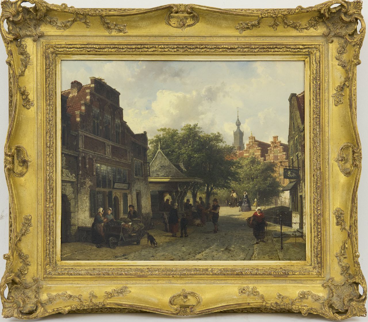 Springer C.  | Cornelis Springer, Gezicht op Oudewater, olieverf op paneel 33,5 x 40,5 cm, gesigneerd rechtsonder voluit en linksonder met monogram en gedateerd r.o. 1857 en l.o. '57