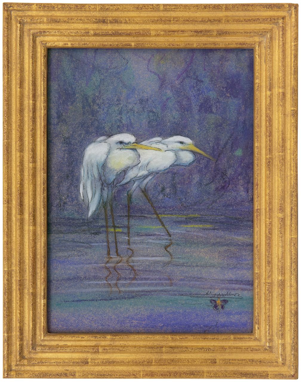 Klein Sprokkelhorst A. | Albert Klein Sprokkelhorst, Reigers, pastel op papier 36,5 x 27,0 cm, gesigneerd rechtsonder Klein Sprokkelhorst A. | Albert Klein Sprokkelhorst, Reigers, pastel op papier 36,5 x 27,0 cm, gesigneerd rechtsonder