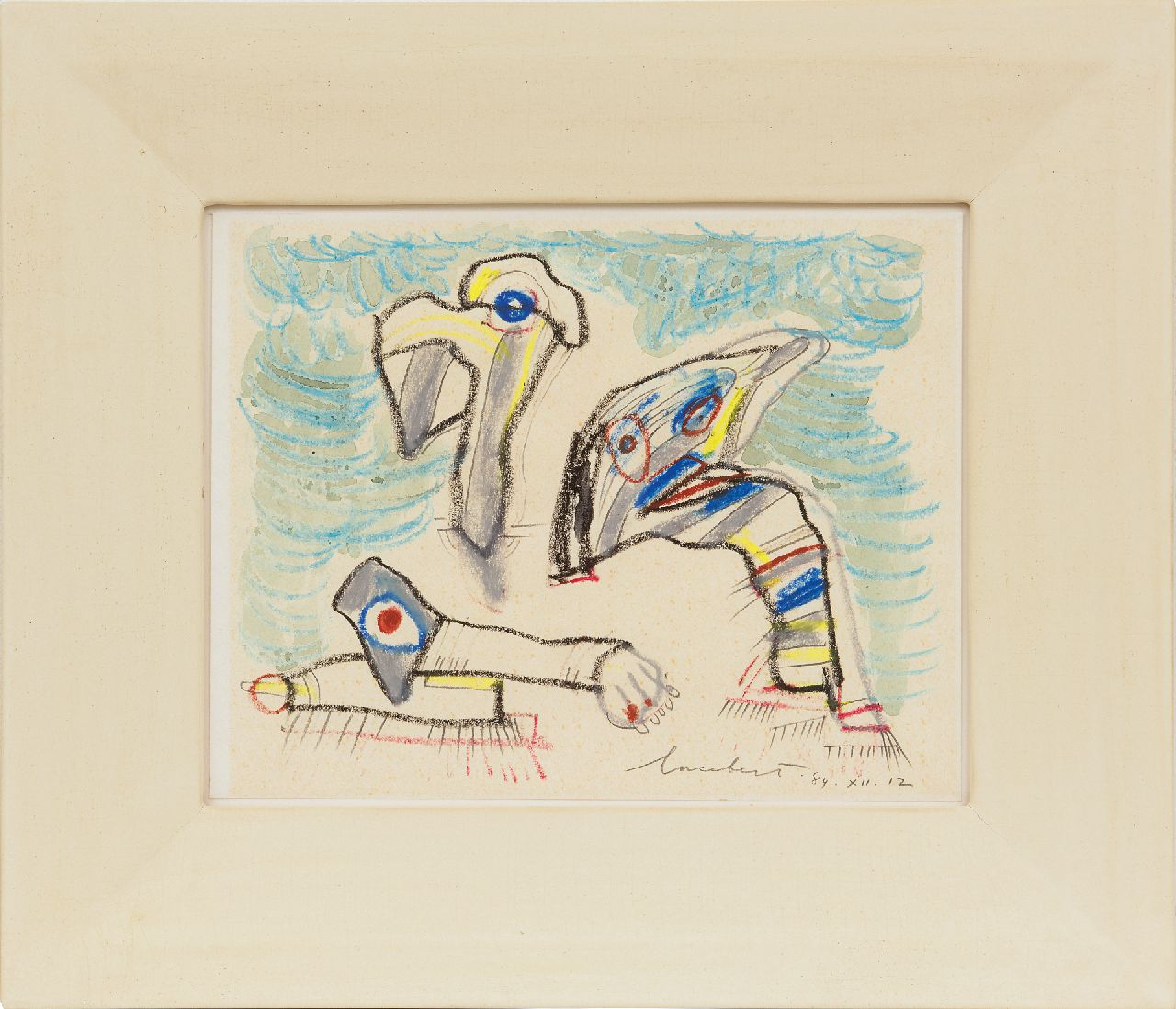 Lucebert (Lubertus Jacobus Swaanswijk) | Lucebert (Lubertus Jacobus Swaanswijk) | Aquarellen en tekeningen te koop aangeboden | Drie wezens, potlood, krijt en aquarel op papier 20,9 x 26,7 cm, gesigneerd rechtsonder en gedateerd 84.XII.12 Lucebert (Lubertus Jacobus Swaanswijk) | Lucebert (Lubertus Jacobus Swaanswijk) | Aquarellen en tekeningen te koop aangeboden | Drie wezens, potlood, krijt en aquarel op papier 20,9 x 26,7 cm, gesigneerd rechtsonder en gedateerd 84.XII.12