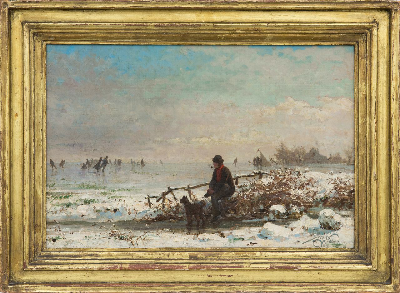 Seben H. van | Henri van Seben, Schaatspret op een winterse dag, olieverf op doek 32,0 x 47,2 cm, gesigneerd rechtsonder Seben H. van | Henri van Seben, Schaatspret op een winterse dag, olieverf op doek 32,0 x 47,2 cm, gesigneerd rechtsonder