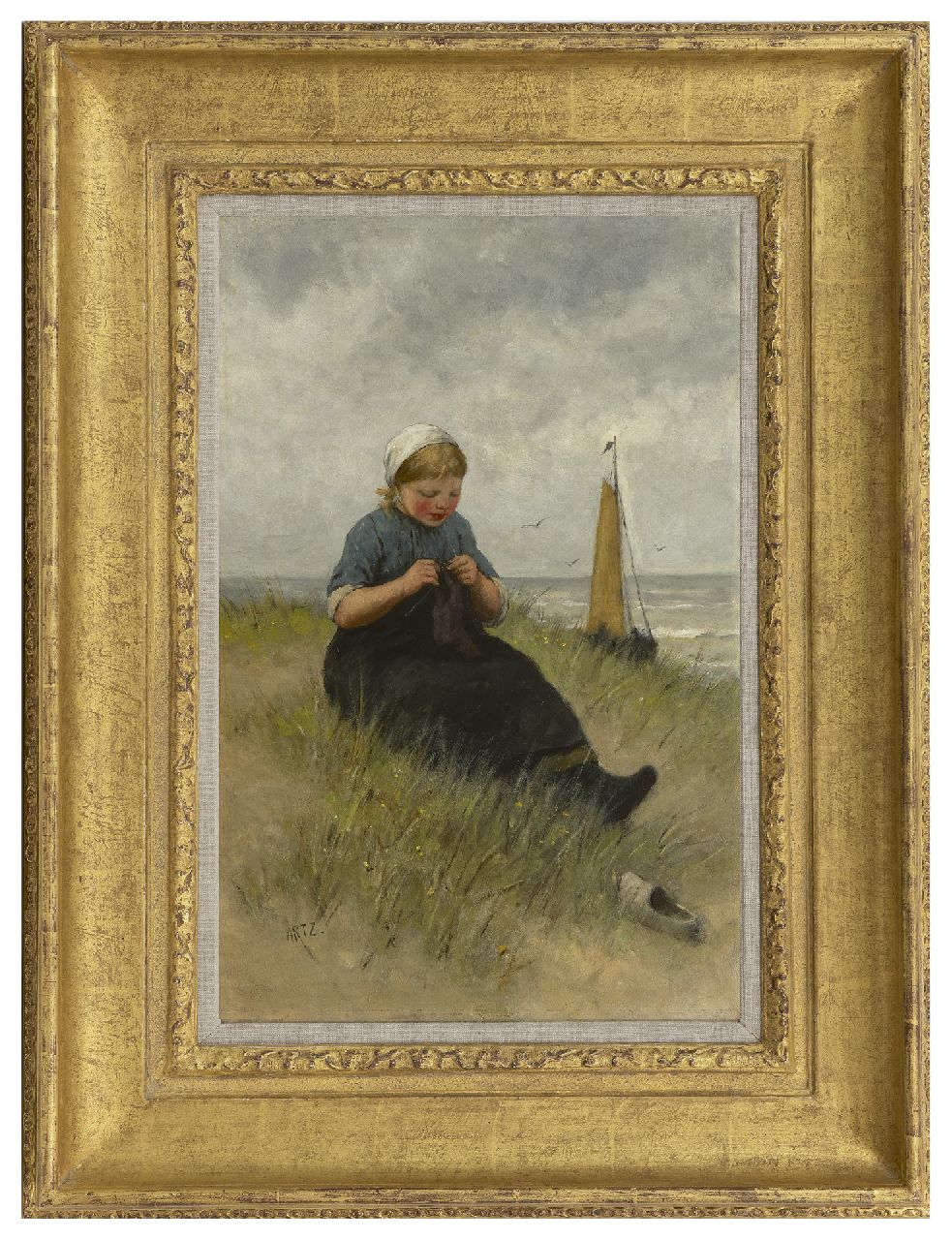 Artz D.A.C.  | David Adolphe Constant Artz, Breistertje in het duin, olieverf op doek 54,3 x 36,1 cm, gesigneerd linksonder