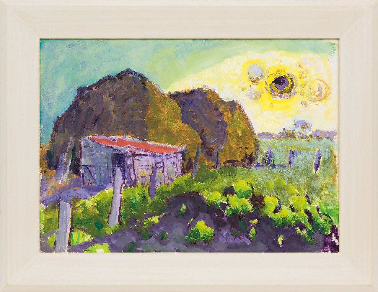 Altink J. | Jan Altink, Boerenerf in de zomer, olieverf op papier 48,2 x 67,2 cm Altink J. | Jan Altink, Boerenerf in de zomer, olieverf op papier 48,2 x 67,2 cm