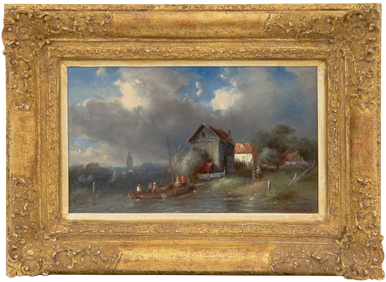 Leickert C.H.J. | 'Charles' Henri Joseph Leickert, Overzetveer, olieverf op paneel 15,3 x 25,5 cm, gesigneerd rechtsonder Leickert C.H.J. | 'Charles' Henri Joseph Leickert, Overzetveer, olieverf op paneel 15,3 x 25,5 cm, gesigneerd rechtsonder