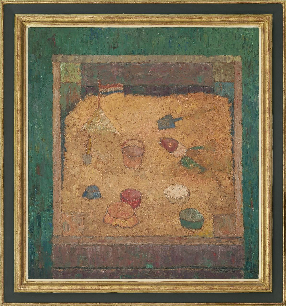 Linschooten J. | Johannes 'Joop' Linschooten, Zandbak, olieverf op board 100,0 x 91,6 cm, gesigneerd rechtsonder Linschooten J. | Johannes 'Joop' Linschooten, Zandbak, olieverf op board 100,0 x 91,6 cm, gesigneerd rechtsonder
