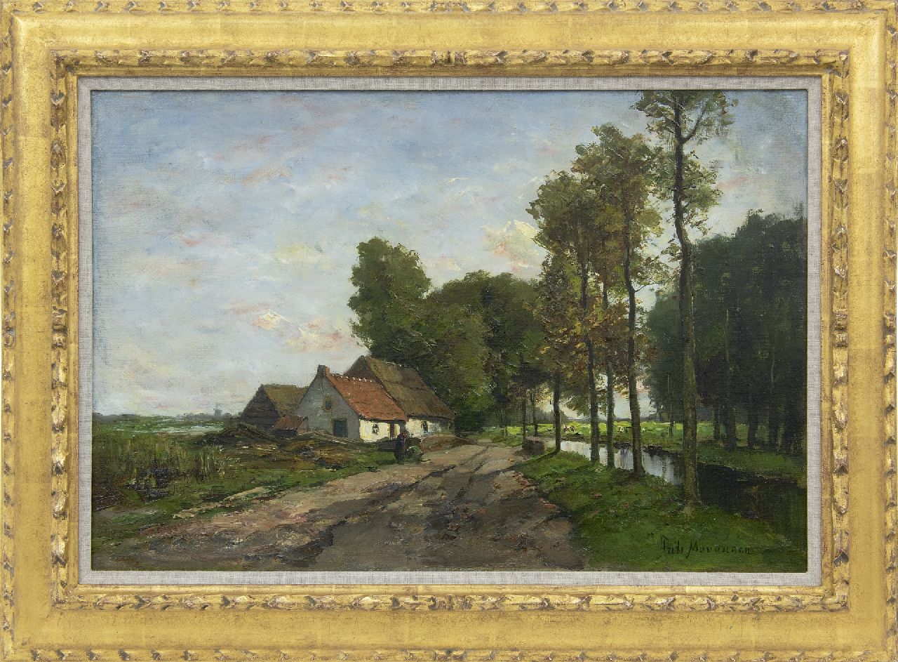 Mondriaan F.H. | Frédéric Hendrik 'Frits' Mondriaan, Landschap met hoeve aan een vaart, olieverf op doek 43,0 x 63,5 cm, gesigneerd rechtsonder Mondriaan F.H. | Frédéric Hendrik 'Frits' Mondriaan, Landschap met hoeve aan een vaart, olieverf op doek 43,0 x 63,5 cm, gesigneerd rechtsonder