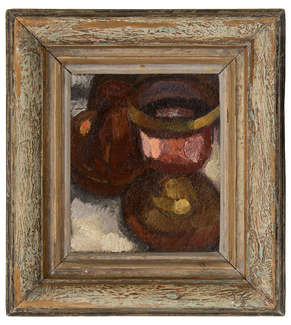 Lau M.J. | Mattheus Josephus 'Thé' Lau, Stilleven, olieverf op doek 26,2 x 22,7 cm, te dateren ca. 1915 Lau M.J. | Mattheus Josephus 'Thé' Lau, Stilleven, olieverf op doek 26,2 x 22,7 cm, te dateren ca. 1915