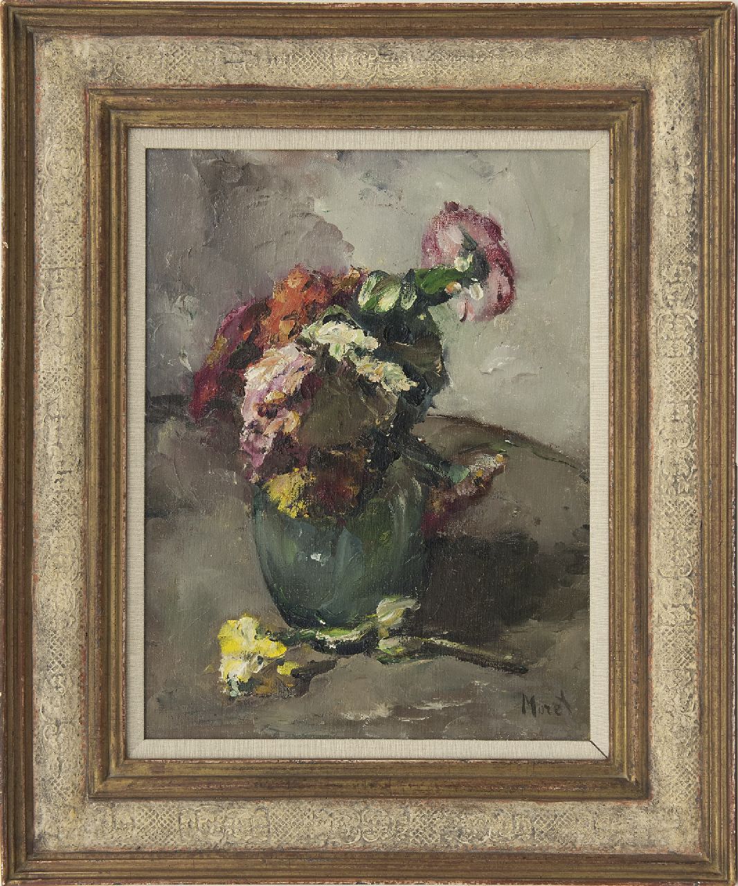 Moret C.S.A. | Christina Sophia Antonia 'Christine' Moret | Schilderijen te koop aangeboden | Stilleven, olieverf op doek 40,0 x 30,4 cm, gesigneerd rechtsonder Moret C.S.A. | Christina Sophia Antonia 'Christine' Moret | Schilderijen te koop aangeboden | Stilleven, olieverf op doek 40,0 x 30,4 cm, gesigneerd rechtsonder