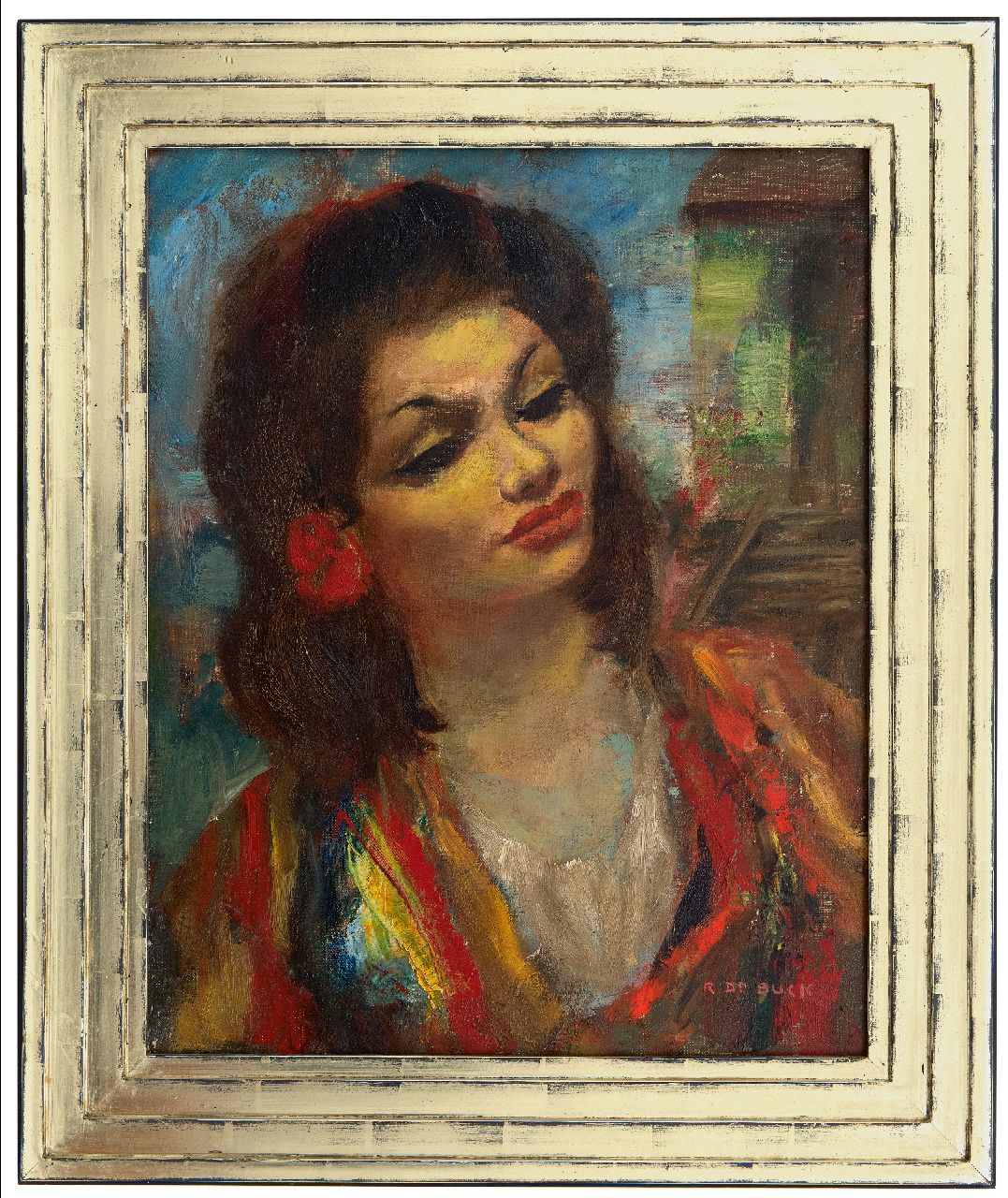 Buck R. de | Raphaël de Buck | Schilderijen te koop aangeboden | Zigeunerdanseres, olieverf op doek 50,4 x 40,5 cm, gesigneerd rechtsonder Buck R. de | Raphaël de Buck | Schilderijen te koop aangeboden | Zigeunerdanseres, olieverf op doek 50,4 x 40,5 cm, gesigneerd rechtsonder