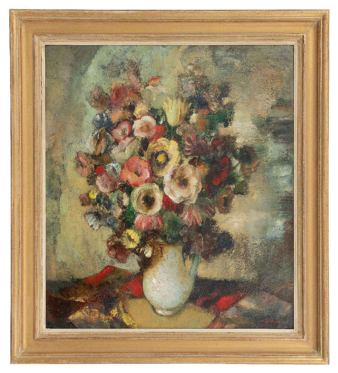Buck R. de | Raphaël de Buck | Schilderijen te koop aangeboden | Bloemstilleven, olieverf op doek 79,8 x 70,5 cm, gesigneerd rechtsonder Buck R. de | Raphaël de Buck | Schilderijen te koop aangeboden | Bloemstilleven, olieverf op doek 79,8 x 70,5 cm, gesigneerd rechtsonder