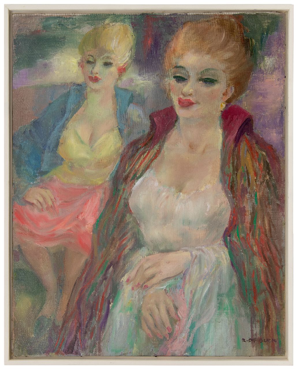 Buck R. de | Raphaël de Buck | Schilderijen te koop aangeboden | Twee vrouwen, olieverf op doek 64,1 x 51,2 cm, gesigneerd rechtsonder Buck R. de | Raphaël de Buck | Schilderijen te koop aangeboden | Twee vrouwen, olieverf op doek 64,1 x 51,2 cm, gesigneerd rechtsonder