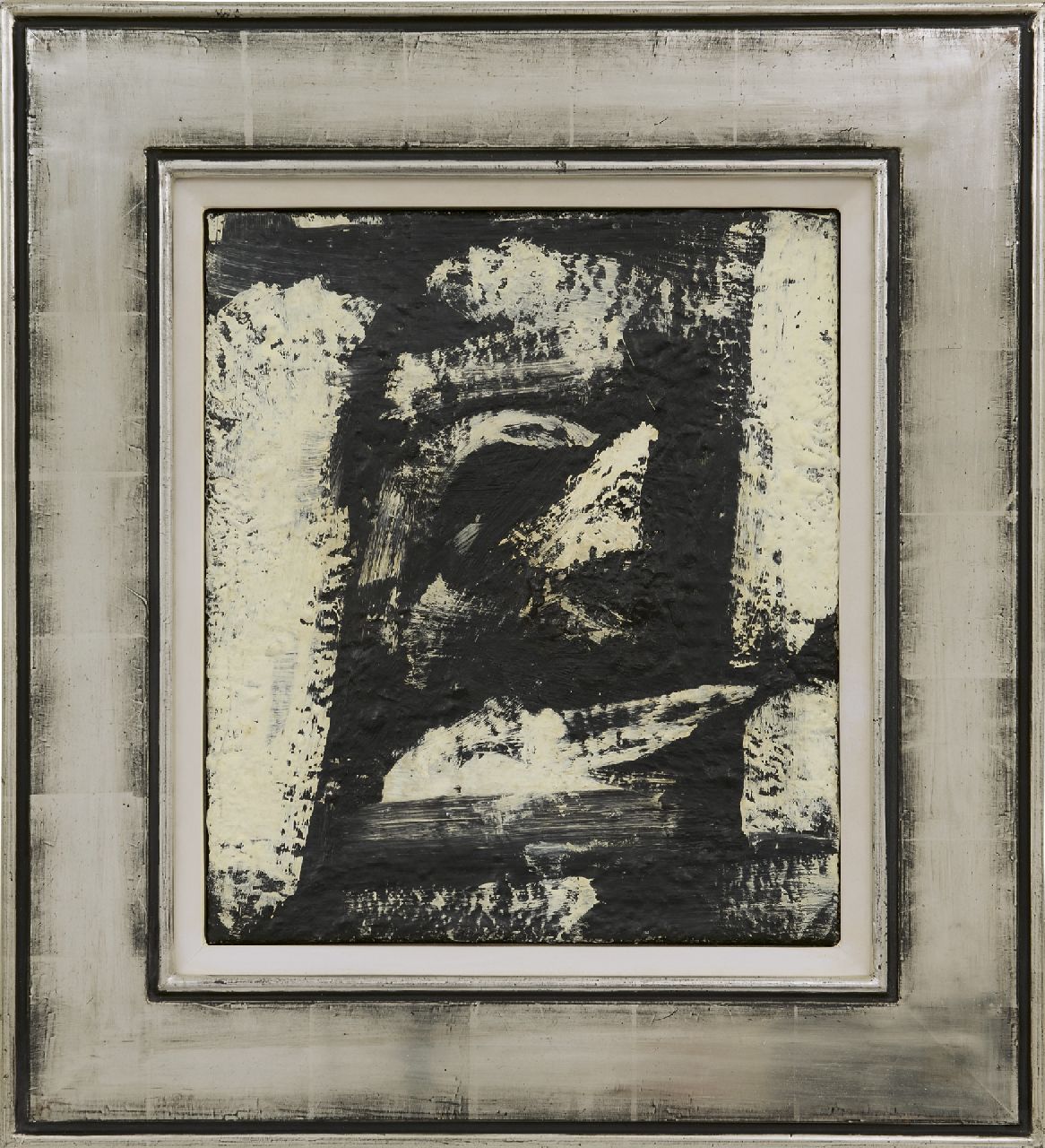 Wolvecamp Th.W. | 'Theo' Wilhelm Wolvecamp | Schilderijen te koop aangeboden | Compositie, olieverf op doek 35,2 x 30,2 cm, gesigneerd verso en te dateren 1964 Wolvecamp Th.W. | 'Theo' Wilhelm Wolvecamp | Schilderijen te koop aangeboden | Compositie, olieverf op doek 35,2 x 30,2 cm, gesigneerd verso en te dateren 1964
