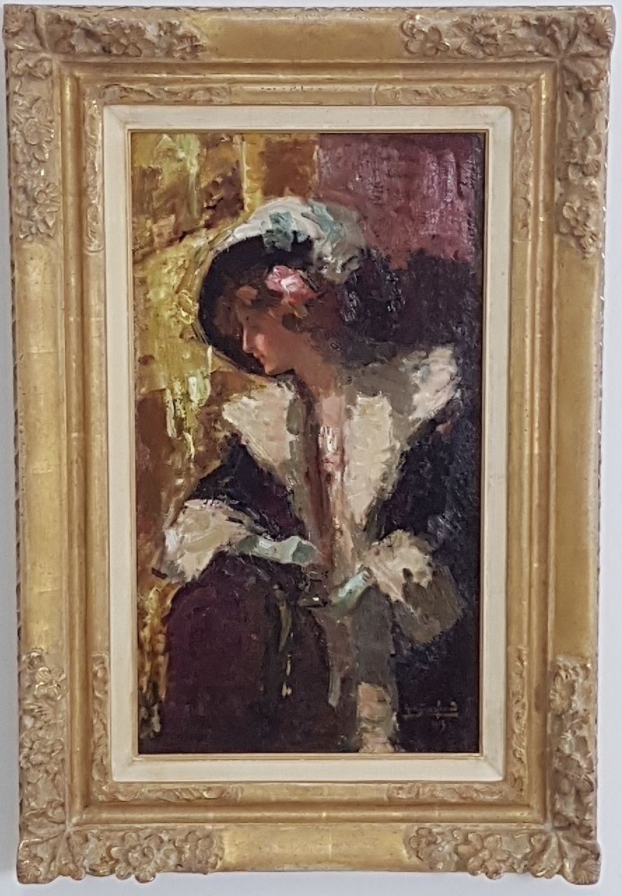 Graafland R.A.A.J. | Robert Archibald Antonius Joan 'Rob' Graafland, In het theater, olieverf op doek 41,9 x 24,0 cm, gesigneerd rechtsonder en gedateerd 1913 Graafland R.A.A.J. | Robert Archibald Antonius Joan 'Rob' Graafland, In het theater, olieverf op doek 41,9 x 24,0 cm, gesigneerd rechtsonder en gedateerd 1913