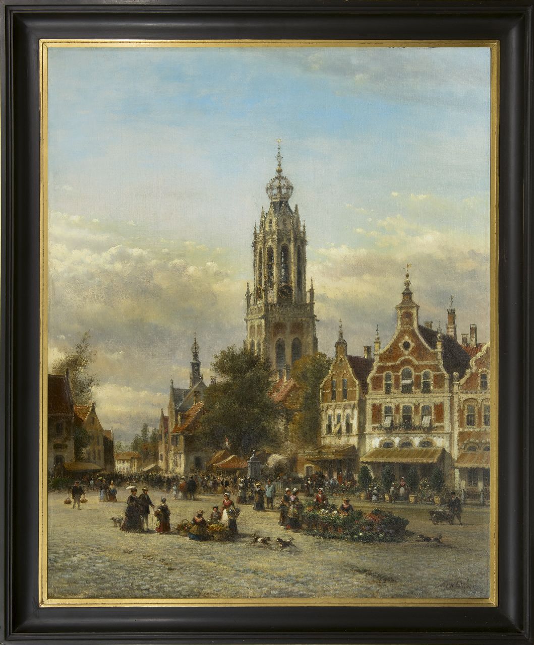 Kleijn L.J. | Lodewijk Johannes Kleijn, Markt in een stad, olieverf op doek 86,5 x 70,1 cm, gesigneerd rechtsonder Kleijn L.J. | Lodewijk Johannes Kleijn, Markt in een stad, olieverf op doek 86,5 x 70,1 cm, gesigneerd rechtsonder