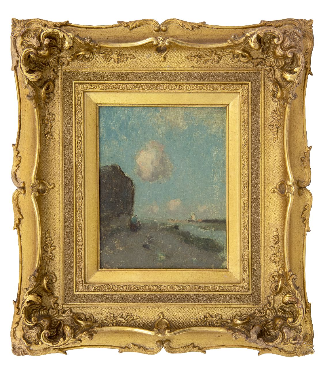 Knikker A. | Aris Knikker | Schilderijen te koop aangeboden | Langs de vaart, olieverf op doek op paneel 21,5 x 16,6 cm, gesigneerd voorheen rechtsonder 'J.H. Weissenbruch' Knikker A. | Aris Knikker | Schilderijen te koop aangeboden | Langs de vaart, olieverf op doek op paneel 21,5 x 16,6 cm, gesigneerd voorheen rechtsonder 'J.H. Weissenbruch'