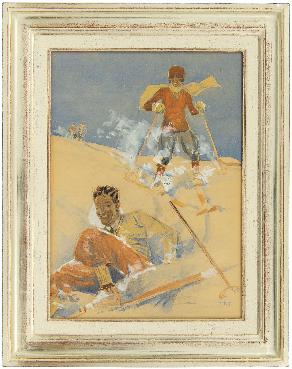 Vlijmen B.A.I.G. van | Bernardus Alphonsus Ignatius Gerardus 'Bernard' van Vlijmen, Skipret, aquarel op papier 47,6 x 34,0 cm, gesigneerd rechtsonder en gedateerd 1928