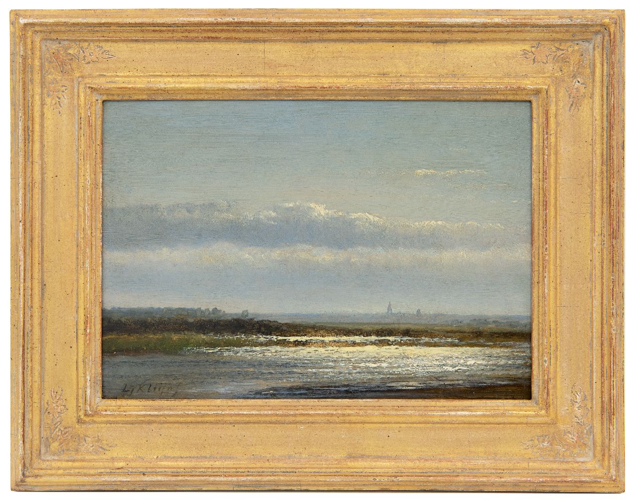Kleijn L.J. | Lodewijk Johannes Kleijn, Lichteffect op de rivier, olieverf op paneel 17,2 x 24,2 cm, gesigneerd linksonder Kleijn L.J. | Lodewijk Johannes Kleijn, Lichteffect op de rivier, olieverf op paneel 17,2 x 24,2 cm, gesigneerd linksonder