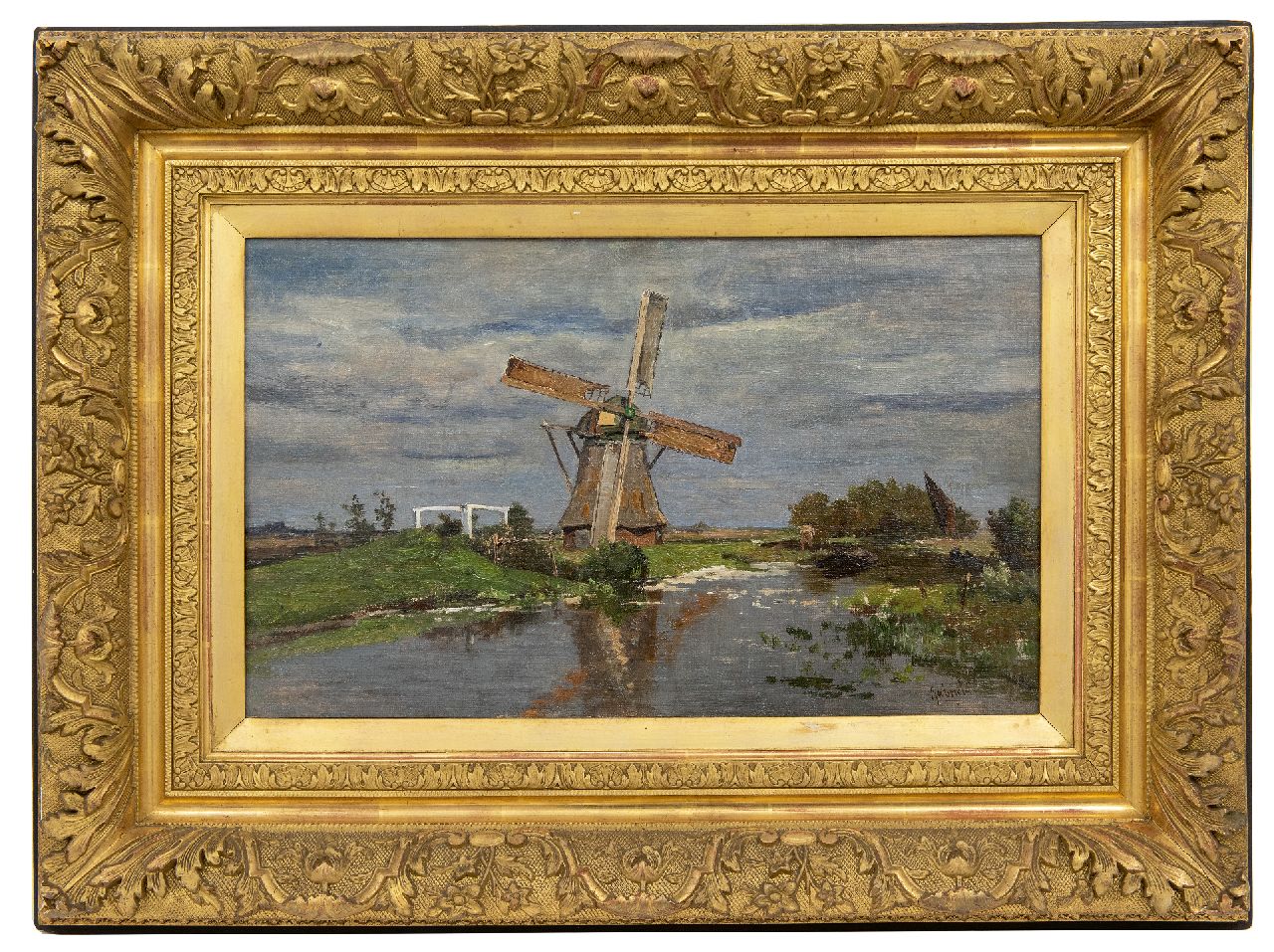 Gabriel P.J.C. | Paul Joseph Constantin 'Constan(t)' Gabriel, Molen bij Giethoorn, olieverf op doek op paneel 32,2 x 54,2 cm, gesigneerd rechtsonder Gabriel P.J.C. | Paul Joseph Constantin 'Constan(t)' Gabriel, Molen bij Giethoorn, olieverf op doek op paneel 32,2 x 54,2 cm, gesigneerd rechtsonder