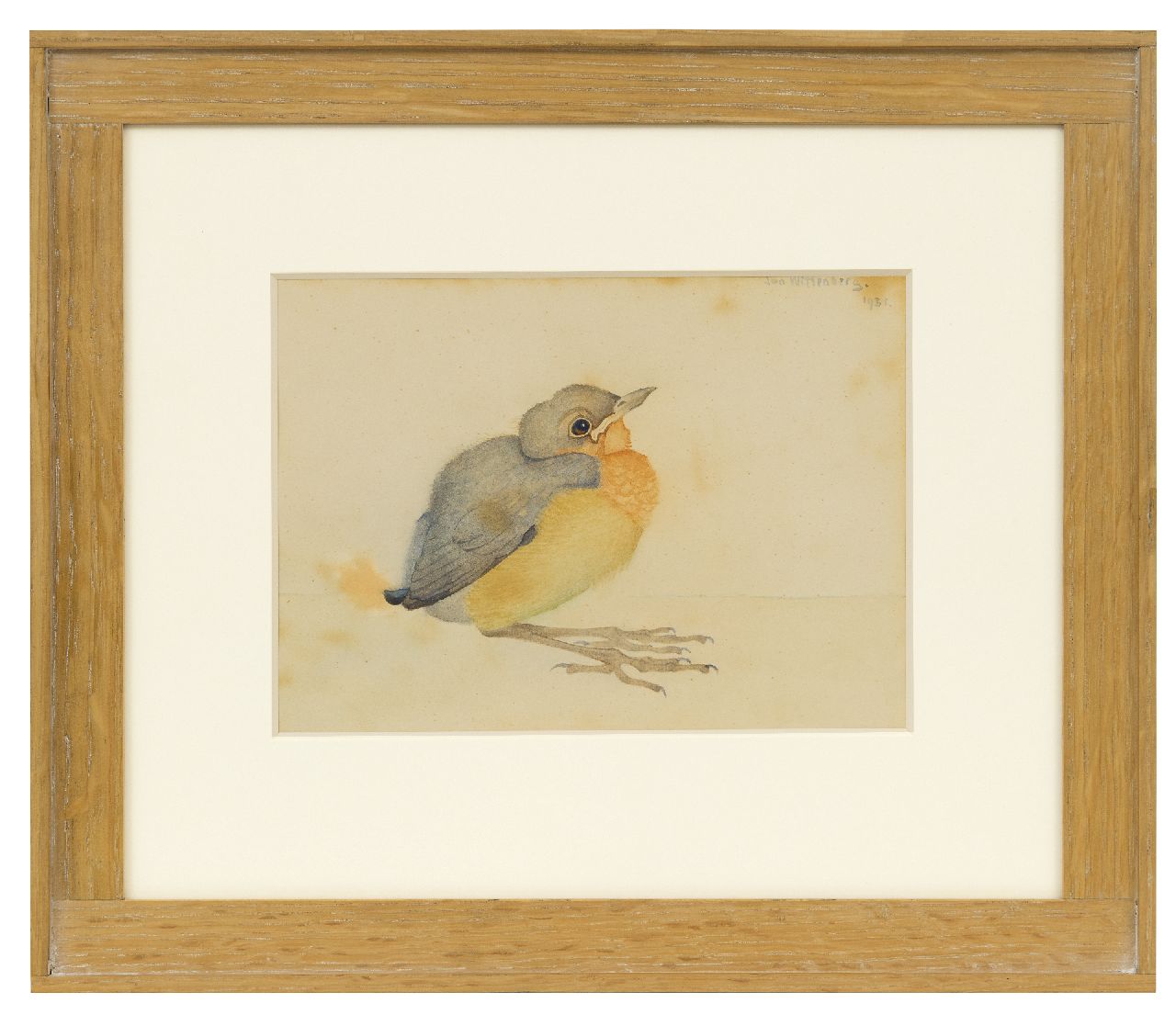 Wittenberg J.H.W. | 'Jan' Hendrik Willem Wittenberg, Jonge merel, aquarel op papier 13,0 x 18,0 cm, gesigneerd rechtsboven en gedateerd 1931 Wittenberg J.H.W. | 'Jan' Hendrik Willem Wittenberg, Jonge merel, aquarel op papier 13,0 x 18,0 cm, gesigneerd rechtsboven en gedateerd 1931