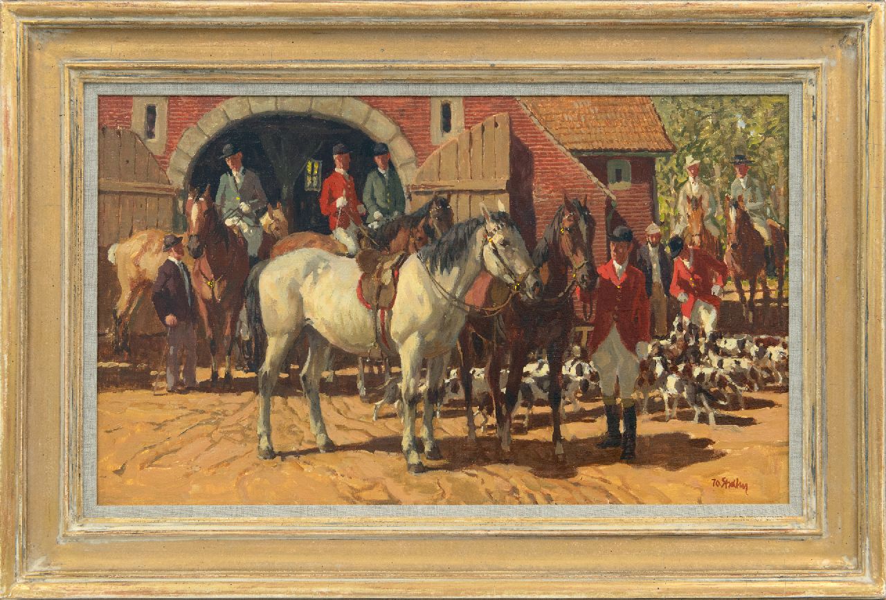 Strahn P.J. | Peter Josef 'Jo' Strahn, Voor de jacht, olieverf op doek 35,8 x 60,4 cm, gesigneerd rechtsonder Strahn P.J. | Peter Josef 'Jo' Strahn, Voor de jacht, olieverf op doek 35,8 x 60,4 cm, gesigneerd rechtsonder