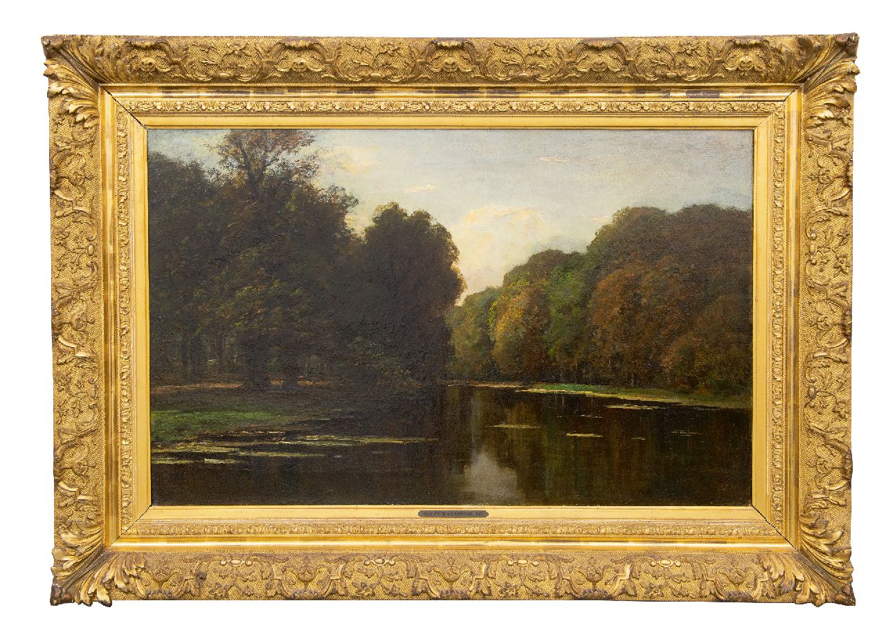 Mondriaan F.H.  | Frédéric Hendrik 'Frits' Mondriaan | Schilderijen te koop aangeboden | Vijver in het Haagse Bos, olieverf op doek 61,8 x 97,3 cm, gesigneerd rechtsonder