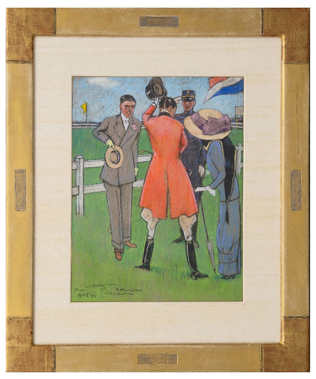 Sluiter J.W. | Jan Willem 'Willy' Sluiter, Op de renbaan, pastel op papier 40,5 x 32,0 cm, gesigneerd linksonder en gedateerd April 4 1911 Sluiter J.W. | Jan Willem 'Willy' Sluiter, Op de renbaan, pastel op papier 40,5 x 32,0 cm, gesigneerd linksonder en gedateerd April 4 1911