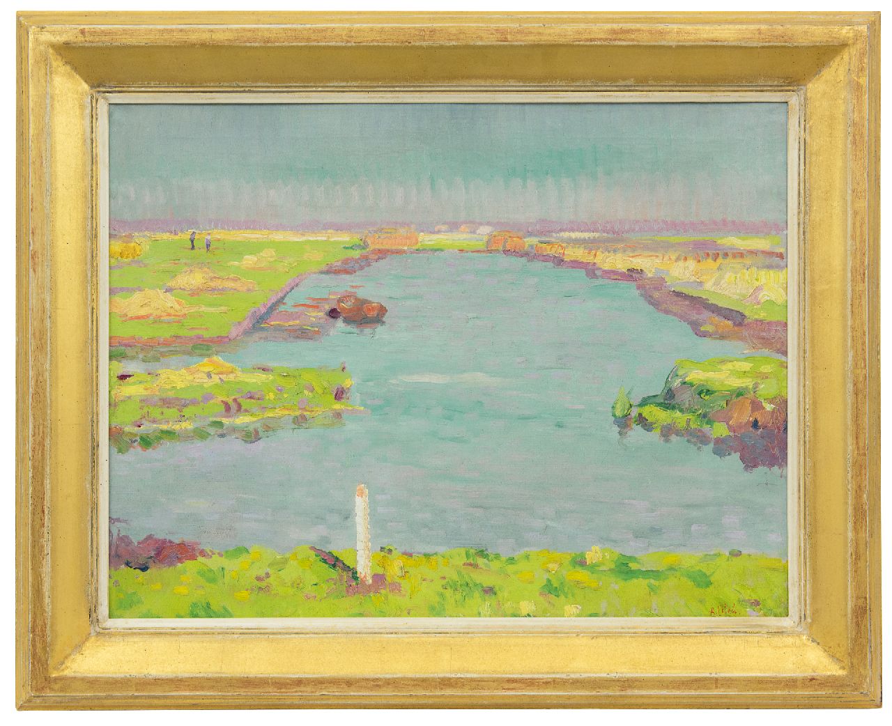 Colnot A.J.G. | 'Arnout' Jacobus Gustaaf Colnot, Luministisch polderlandschap bij Bergen, olieverf op doek 49,6 x 62,9 cm, gesigneerd rechtsonder en te dateren ca. 1909 Colnot A.J.G. | 'Arnout' Jacobus Gustaaf Colnot, Luministisch polderlandschap bij Bergen, olieverf op doek 49,6 x 62,9 cm, gesigneerd rechtsonder en te dateren ca. 1909