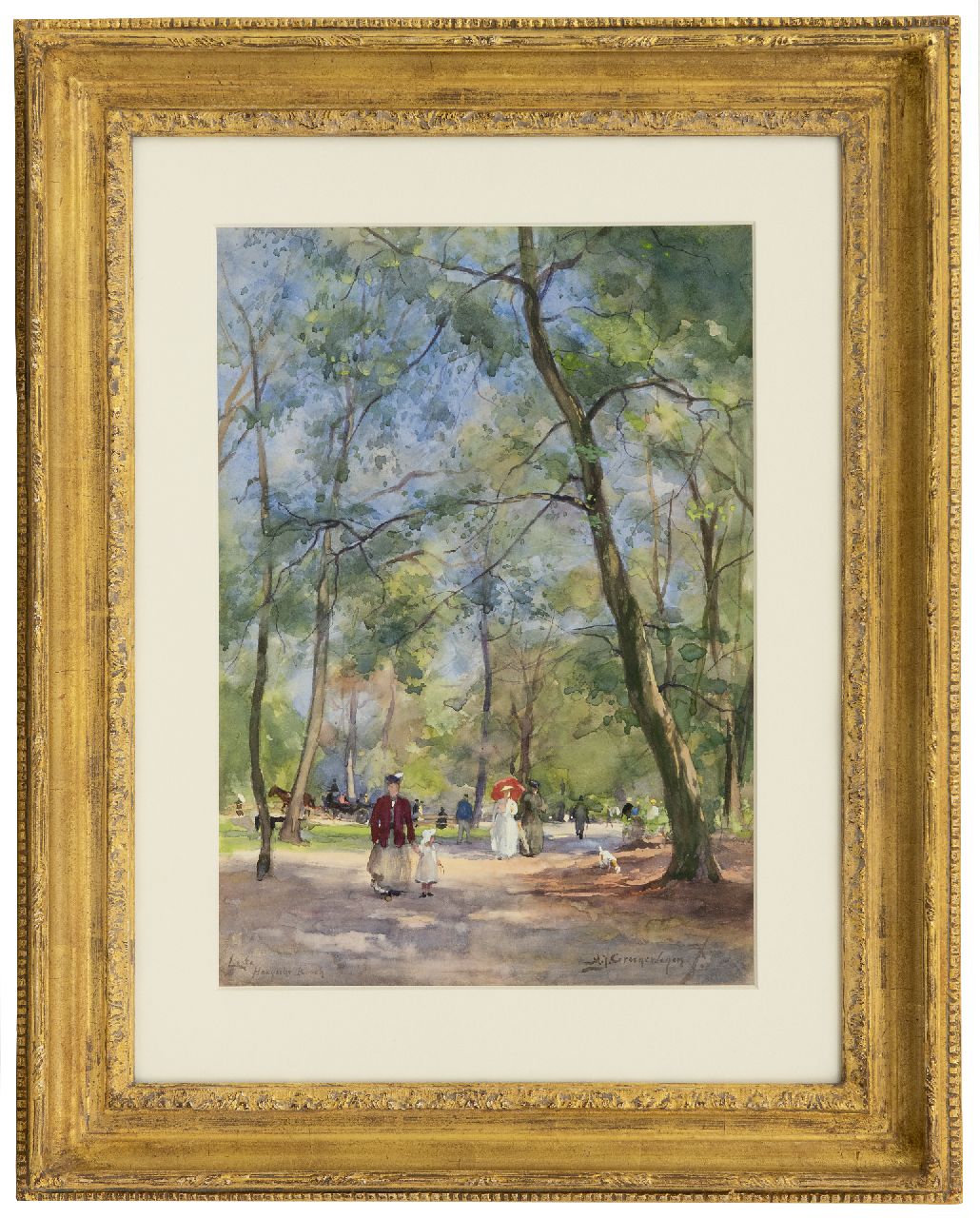 Groenewegen A.J. | Adrianus Johannes Groenewegen, Lente in het Haagse Bos, aquarel op papier 35,2 x 25,0 cm, gesigneerd rechtsonder Groenewegen A.J. | Adrianus Johannes Groenewegen, Lente in het Haagse Bos, aquarel op papier 35,2 x 25,0 cm, gesigneerd rechtsonder