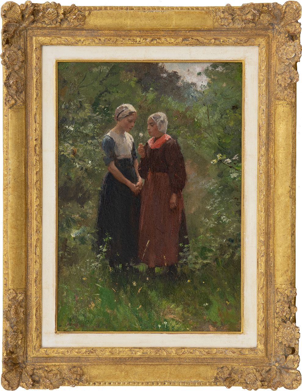 Neuhuys J.A.  | Johannes 'Albert' Neuhuys, Hij houdt van me..., olieverf op paneel 45,9 x 32,1 cm, gesigneerd linksonder