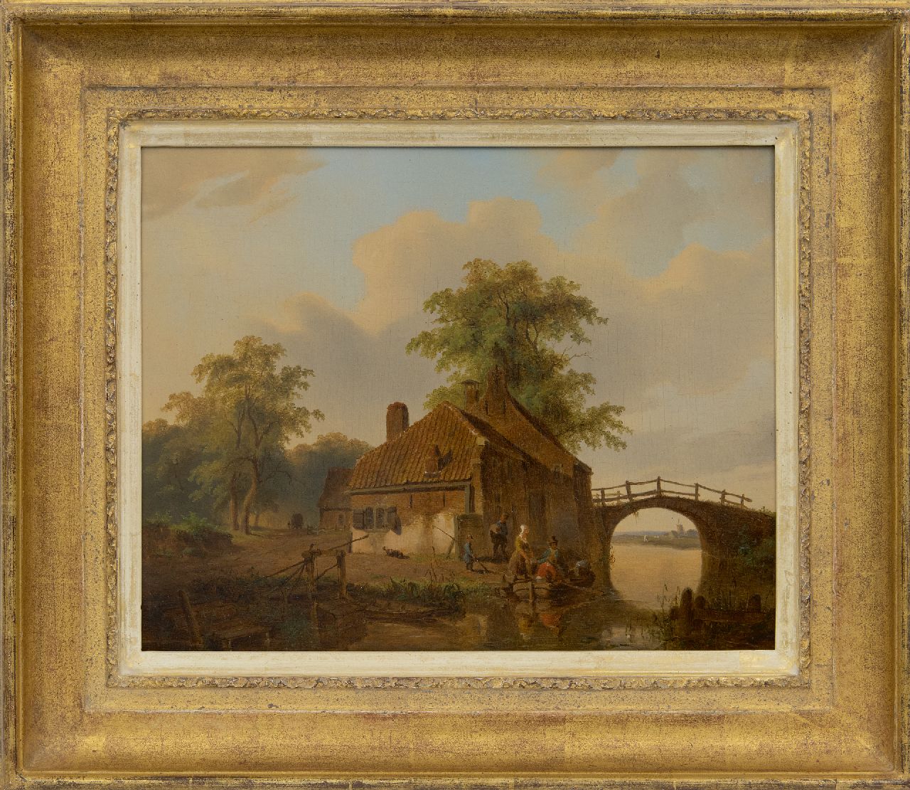 Borselen J.W. van | Jan Willem van Borselen, Het overzetveer, olieverf op paneel 25,3 x 31,9 cm, gesigneerd rechtsonder (op plank) Borselen J.W. van | Jan Willem van Borselen, Het overzetveer, olieverf op paneel 25,3 x 31,9 cm, gesigneerd rechtsonder (op plank)