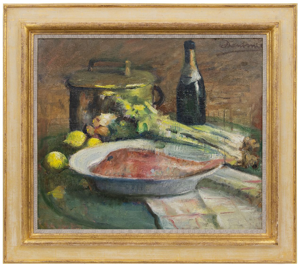 Denonne A. | Alexandre 'Alex' Denonne, Stilleven met rode poon, olieverf op doek 60,1 x 70,0 cm, gesigneerd rechtsboven Denonne A. | Alexandre 'Alex' Denonne, Stilleven met rode poon, olieverf op doek 60,1 x 70,0 cm, gesigneerd rechtsboven