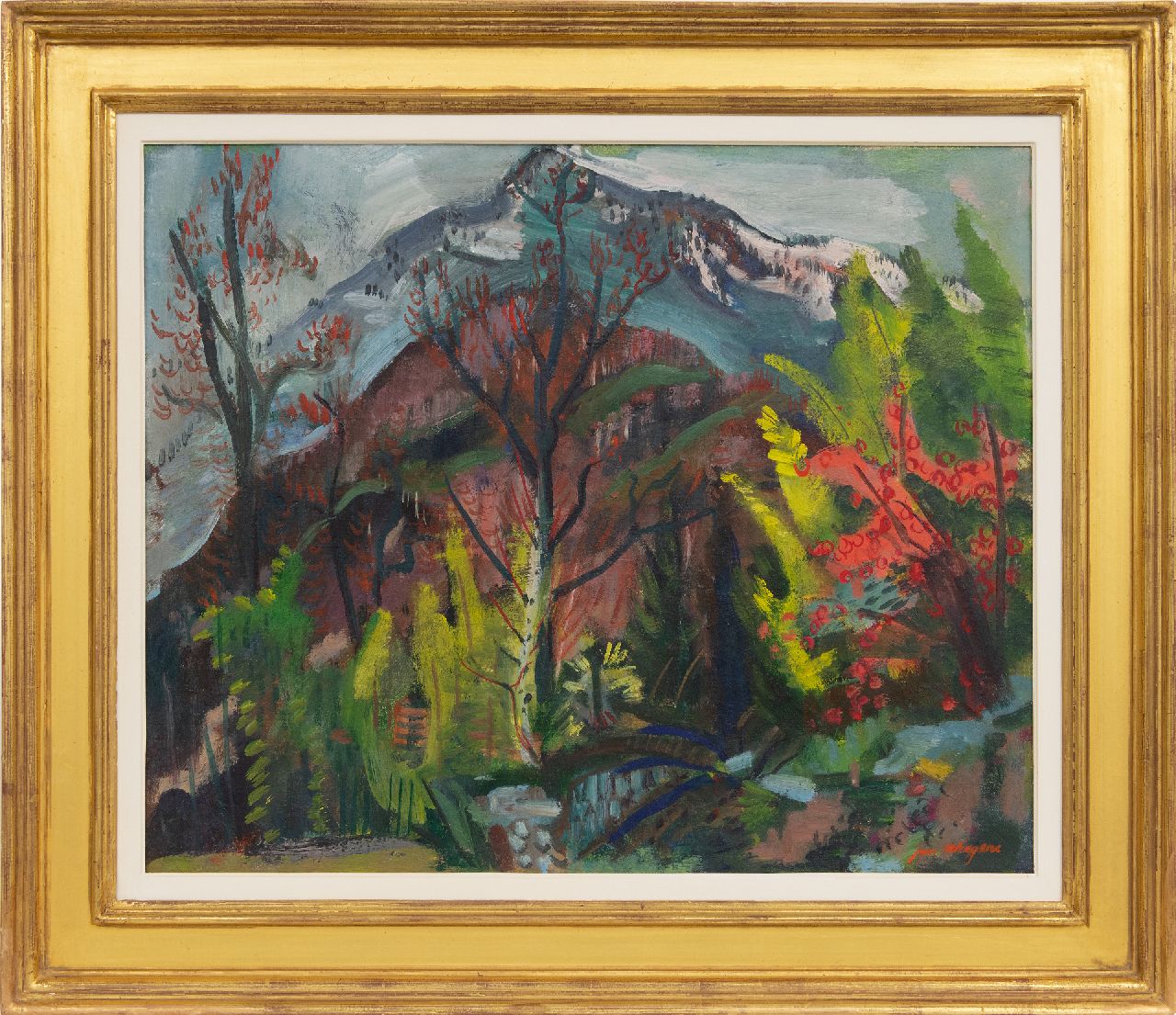 Wiegers J. | Jan Wiegers, Tuin Ticino, wasverf op doek 50,6 x 61,7 cm, gesigneerd rechtsonder en te dateren ca. 1947-1950 Wiegers J. | Jan Wiegers, Tuin Ticino, wasverf op doek 50,6 x 61,7 cm, gesigneerd rechtsonder en te dateren ca. 1947-1950