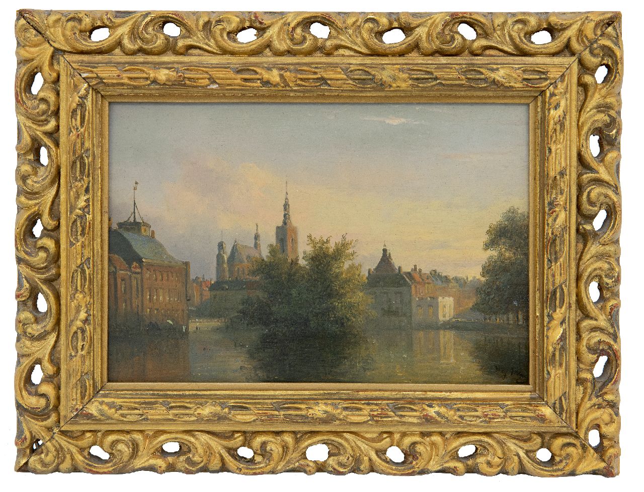 Wagner W.G. | Willem George Wagner, Gezicht op de Hofvijver, Den Haag, olieverf op paneel 13,1 x 18,7 cm, gesigneerd rechtsonder Wagner W.G. | Willem George Wagner, Gezicht op de Hofvijver, Den Haag, olieverf op paneel 13,1 x 18,7 cm, gesigneerd rechtsonder