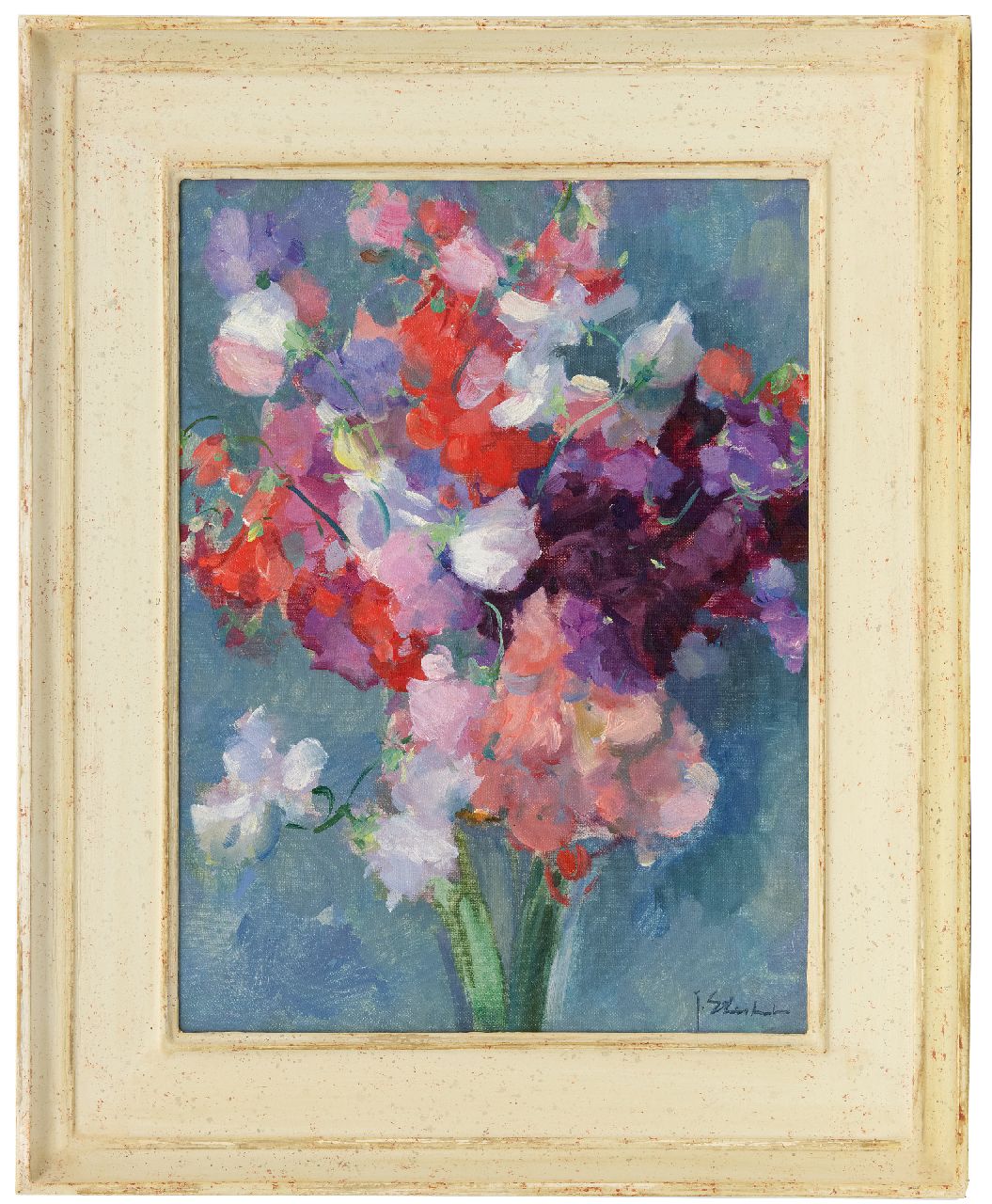 Stierhout J.A.U.  | Josephus Antonius Ubaldus 'Joop' Stierhout, Lathyrus, olieverf op doek 40,4 x 30,1 cm, gesigneerd rechtsonder