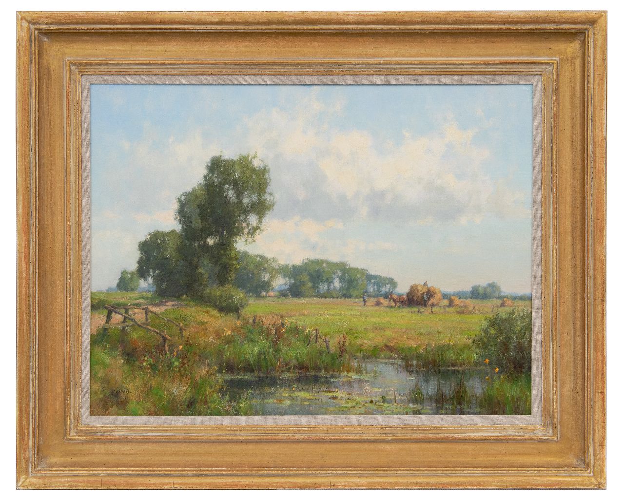 Holtrup J. | Jan Holtrup, Hooioogst in de Gelderse Waard, olieverf op doek 45,0 x 60,1 cm, gesigneerd linksonder Holtrup J. | Jan Holtrup, Hooioogst in de Gelderse Waard, olieverf op doek 45,0 x 60,1 cm, gesigneerd linksonder