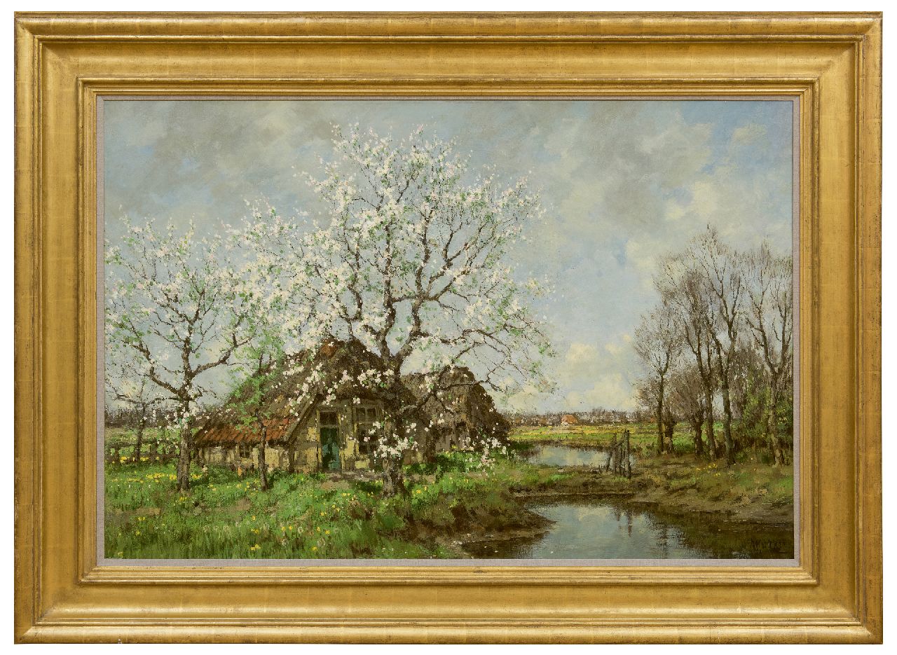 Gorter A.M. | 'Arnold' Marc Gorter | Schilderijen te koop aangeboden | Perenbloesem aan de Vordense Beek, olieverf op doek 85,3 x 125,4 cm, gesigneerd rechtsonder Gorter A.M. | 'Arnold' Marc Gorter | Schilderijen te koop aangeboden | Perenbloesem aan de Vordense Beek, olieverf op doek 85,3 x 125,4 cm, gesigneerd rechtsonder