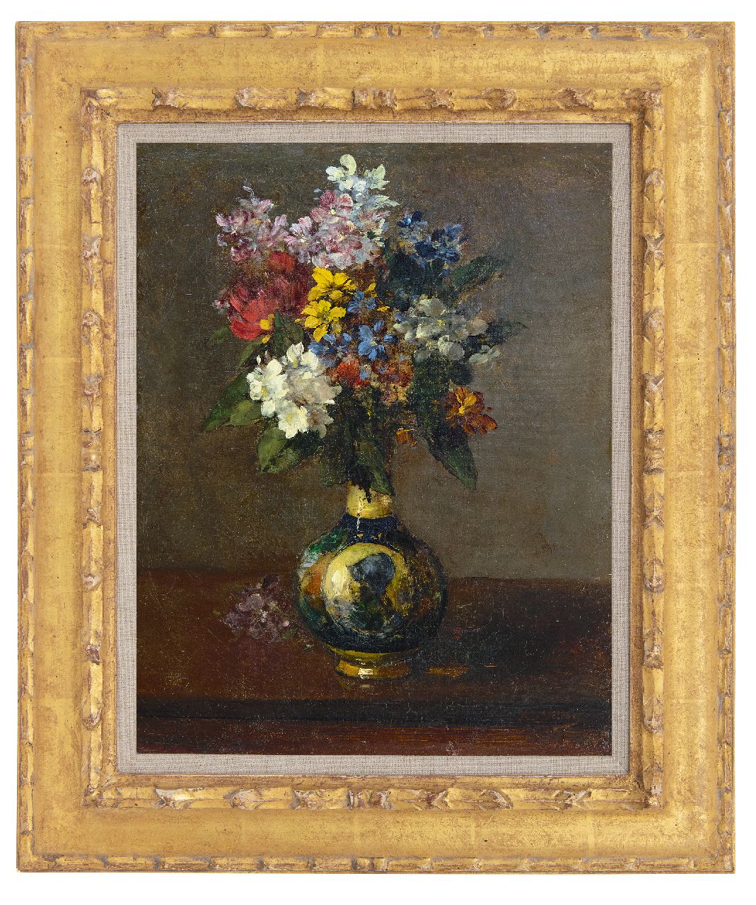 Vollon A. | Antoine Vollon | Schilderijen te koop aangeboden | Bloemen in een vaas, olieverf op doek 41,4 x 32,0 cm, gesigneerd rechtsonder Vollon A. | Antoine Vollon | Schilderijen te koop aangeboden | Bloemen in een vaas, olieverf op doek 41,4 x 32,0 cm, gesigneerd rechtsonder