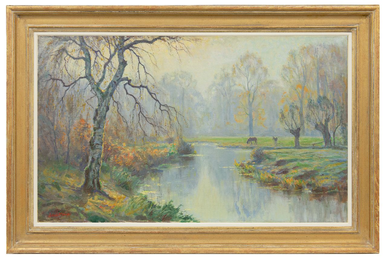 Meijer J.  | Johannes 'Johan' Meijer, Herfstmorgen, Blaricum, olieverf op doek 60,5 x 100,5 cm, gesigneerd linksonder