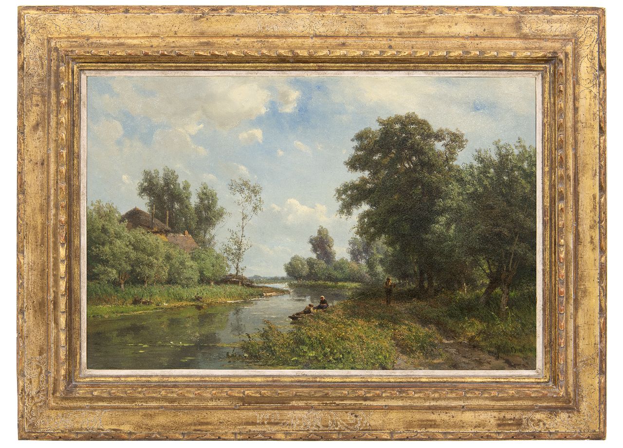 Borselen J.W. van | Jan Willem van Borselen | Schilderijen te koop aangeboden | Gezicht op het riviertje de Vlist, olieverf op doek 45,5 x 70,5 cm, gesigneerd rechtsonder Borselen J.W. van | Jan Willem van Borselen | Schilderijen te koop aangeboden | Gezicht op het riviertje de Vlist, olieverf op doek 45,5 x 70,5 cm, gesigneerd rechtsonder