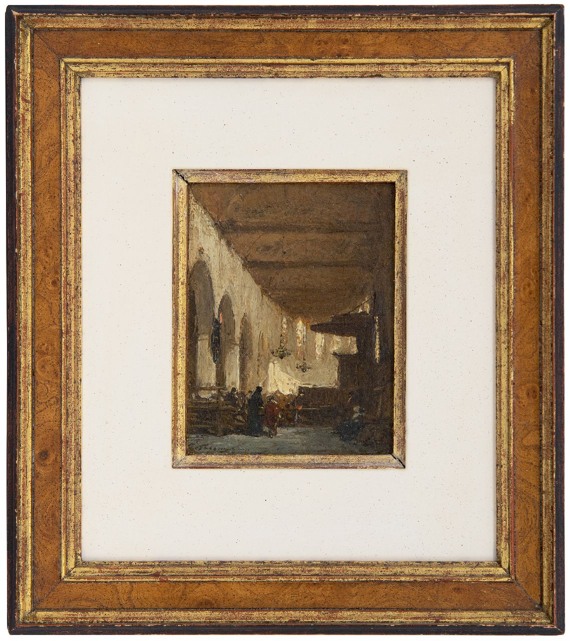 Bosboom J. | Johannes Bosboom, De Bakenesserkerk in Haarlem, olieverf op paneel 13,7 x 10,9 cm, gesigneerd linksonder Bosboom J. | Johannes Bosboom, De Bakenesserkerk in Haarlem, olieverf op paneel 13,7 x 10,9 cm, gesigneerd linksonder