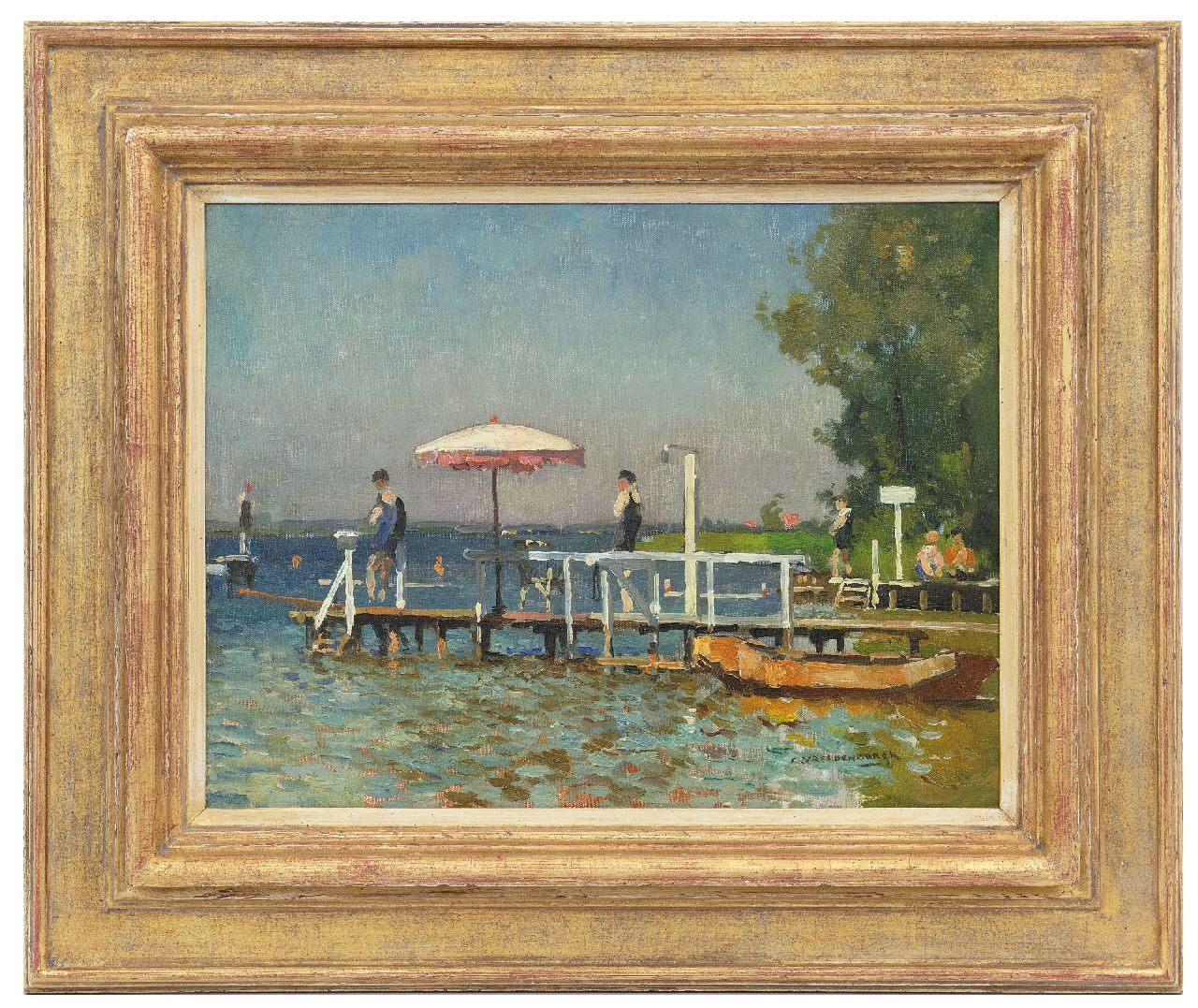 Vreedenburgh C. | Cornelis Vreedenburgh, Aan de Loosdrechtse Plassen, olieverf op doek op schildersboard 30,2 x 39,3 cm, gesigneerd rechtsonder Vreedenburgh C. | Cornelis Vreedenburgh, Aan de Loosdrechtse Plassen, olieverf op doek op schildersboard 30,2 x 39,3 cm, gesigneerd rechtsonder