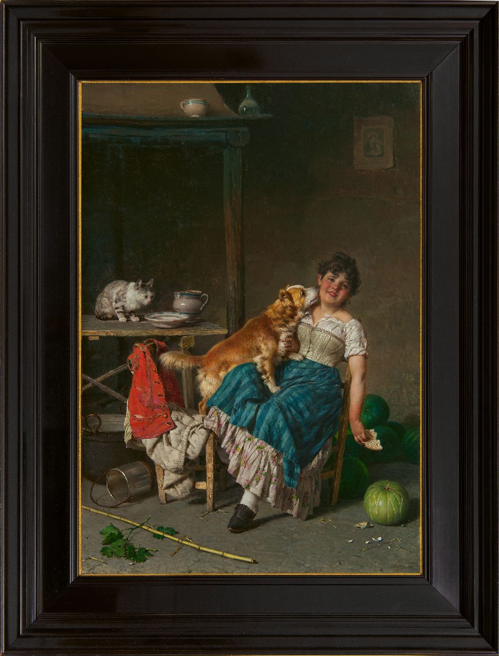 Mazzotta F. | Federico Mazzotta, Dikke vrienden, olieverf op doek 73,2 x 51,8 cm, gesigneerd rechtsonder Mazzotta F. | Federico Mazzotta, Dikke vrienden, olieverf op doek 73,2 x 51,8 cm, gesigneerd rechtsonder