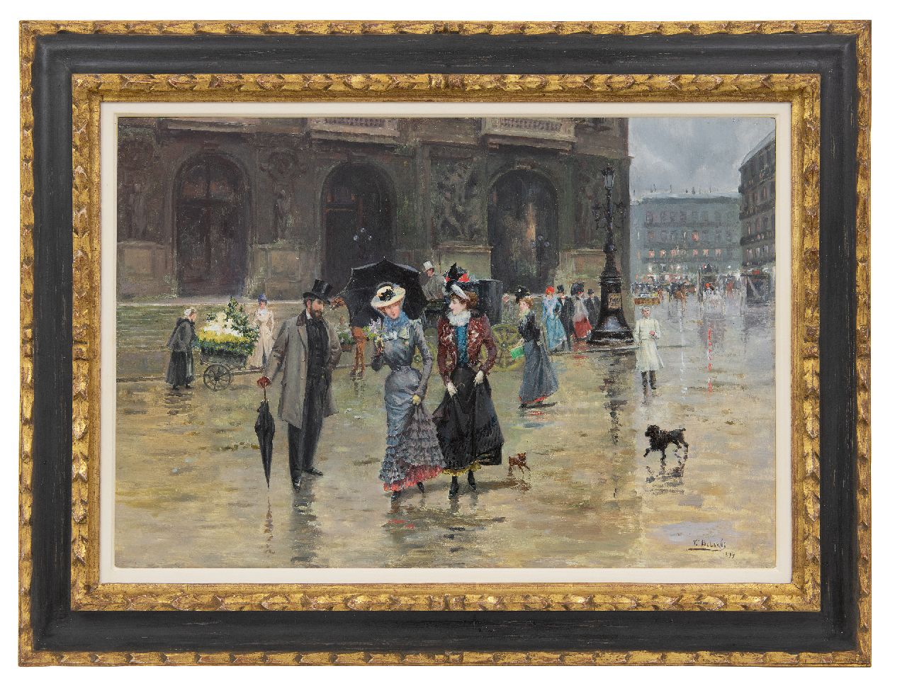 Pallarés y Allustante J. | Joaquín Pallarés y Allustante | Schilderijen te koop aangeboden | De Place de l'Opéra in Parijs, olieverf op paneel 37,6 x 55,1 cm, gesigneerd rechtsonder en gedateerd 1899 Pallarés y Allustante J. | Joaquín Pallarés y Allustante | Schilderijen te koop aangeboden | De Place de l'Opéra in Parijs, olieverf op paneel 37,6 x 55,1 cm, gesigneerd rechtsonder en gedateerd 1899