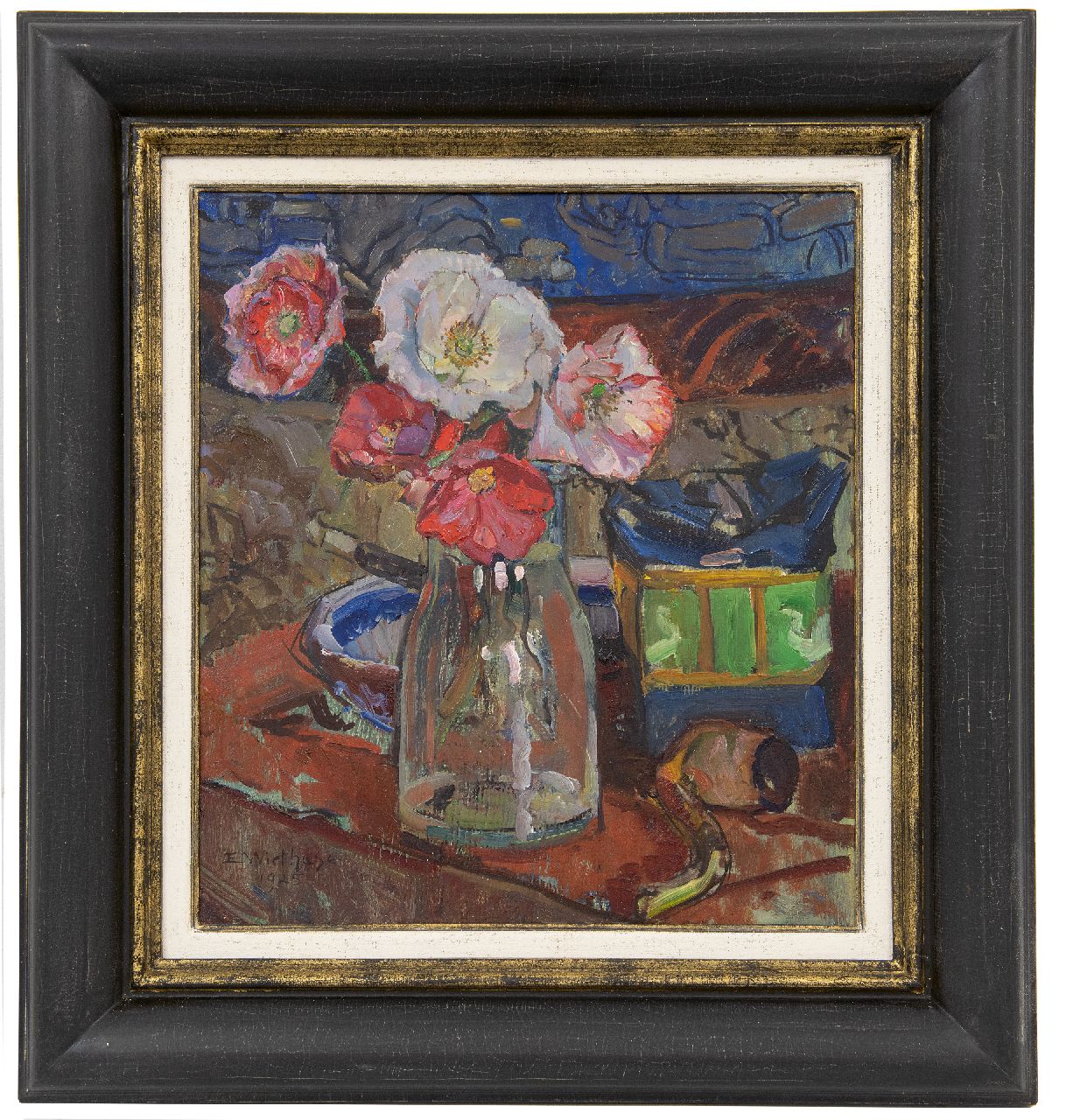 Wiethase E. | Edgard Wiethase, Papavers in een vaas, olieverf op paneel 39,3 x 35,1 cm, gesigneerd linksonder en gedateerd 1925 Wiethase E. | Edgard Wiethase, Papavers in een vaas, olieverf op paneel 39,3 x 35,1 cm, gesigneerd linksonder en gedateerd 1925