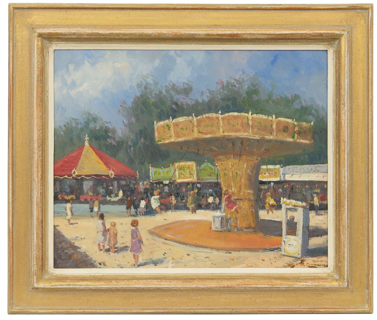 Leeuwen J.J.H. van | Johannes Jacobus Hendrikus 'Joop' van Leeuwen | Schilderijen te koop aangeboden | Op de kermis, olieverf op board 40,2 x 50,2 cm, gesigneerd rechtsonder
