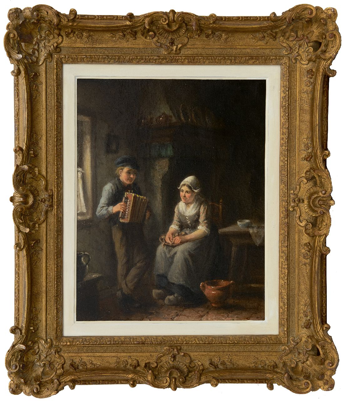 Damschreuder J.J.M. | Jan Jacobus Matthijs Damschreuder | Schilderijen te koop aangeboden | De jonge accordeonist, olieverf op doek 47,4 x 37,2 cm, gesigneerd linksonder Damschreuder J.J.M. | Jan Jacobus Matthijs Damschreuder | Schilderijen te koop aangeboden | De jonge accordeonist, olieverf op doek 47,4 x 37,2 cm, gesigneerd linksonder