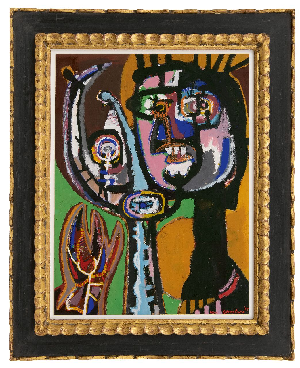 Gerritsen W. | Wilhelm 'Wim' Gerritsen | Aquarellen en tekeningen te koop aangeboden | Zonder titel, gouache op papier 61,7 x 45,7 cm, gesigneerd rechtsonder en gedateerd '52 Gerritsen W. | Wilhelm 'Wim' Gerritsen | Aquarellen en tekeningen te koop aangeboden | Zonder titel, gouache op papier 61,7 x 45,7 cm, gesigneerd rechtsonder en gedateerd '52